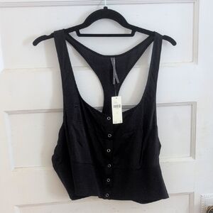 Anthropologie Sexy Silky Tailored Snap Up Top